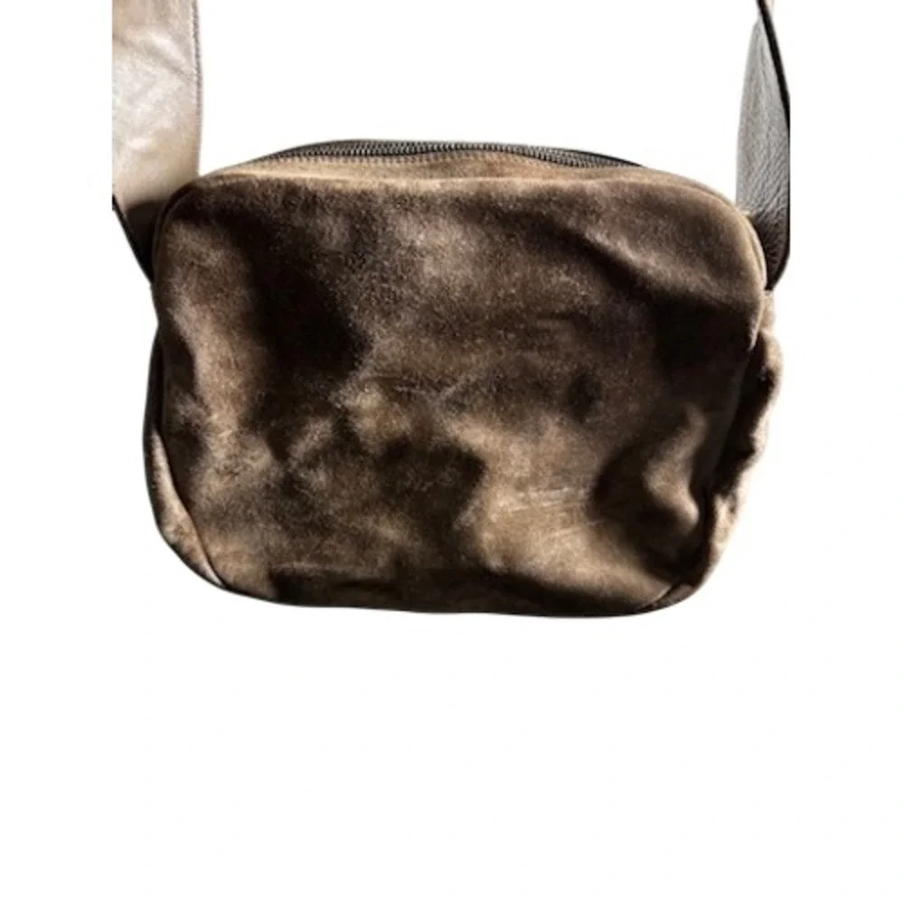 Salvatore Ferragamo Gancini Suede Shoulder Bag‎ Taupe Gold Hardware NWOT